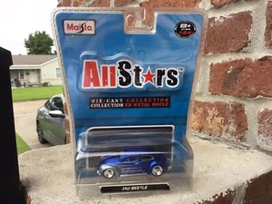 Maisto All Stars Die-Cast Collection 1:64 Blue Silver Chopped VW Beetle Bug Oval - Picture 1 of 5