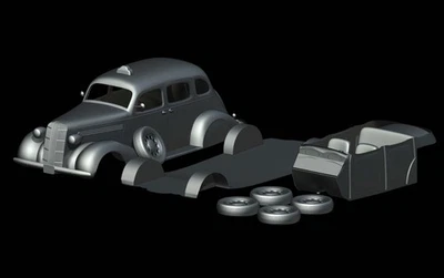 STL File - Dodge Six D2 Taxi (1936) - 3D Print 1/87 1/64 1/43 1/32 1/24 1/18 - Image 1 of 4