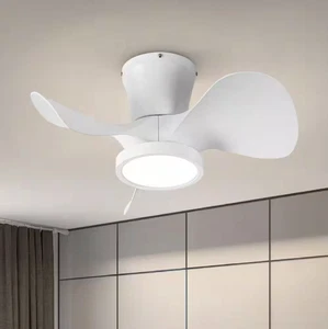 QRMOK 22" LED Ceiling Fan Light Remote Reversible DC Motor 3-Blade Indoor White - Picture 1 of 8