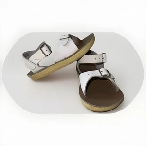 Salzwasser Sandalen von Hoy Shoe Surfer Sandale Kleinkind Leder Strand weiß Größe 8 - Bild 1 von 11