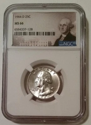 NGC 1964 D Washington Quarter MS66 Portrait Label - Image 1 of 2