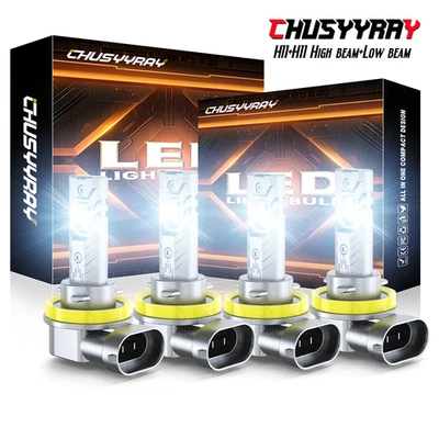 Kit de bombillas de haz alto/bajo para faros LED de 4 lados 4X 6000K para Chevy Malibu 2006-2012 Foto 1 de 4