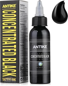 Black Tattoo Ink 2Oz Pro Tattoo Ink Concentrated Black 60Ml USA Standard Pigment - Picture 1 of 12