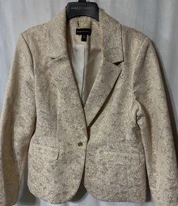 Dana Buchman Size 16 Blazer New With Tags Crème And Gold Flaked - Picture 1 of 10