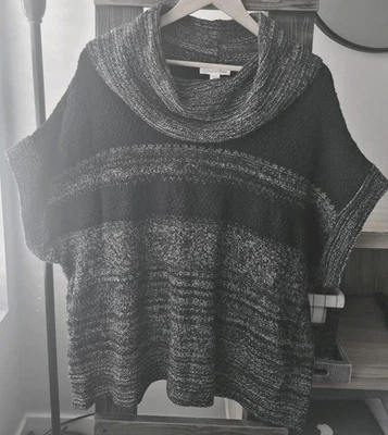 1X Suéter Coldwater Creek Cuello Capucha Mármol Gran Tamaño Mezcla de Lana Moteada Foto 1 de 4