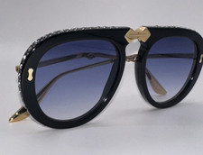 Gucci GG0307S Aviator Women's Sunglasses - Grey Lens/Black Frame