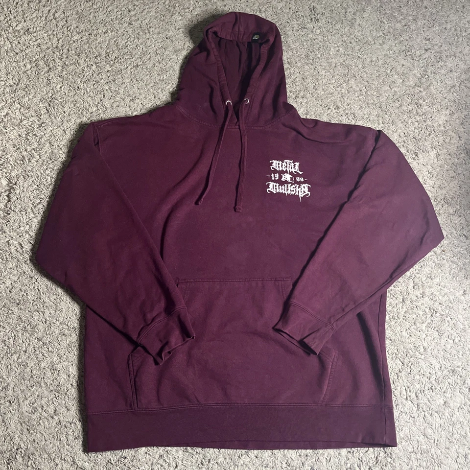 Metal Mulisha Vintage 1999 Y2K Hoodie Jacket Mens XL Extra Large Maroon Pullover - Image 1 of 4