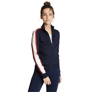 Tory Burch Sport Track Jacket Navy Blue Red Stripe Preppy XS - Picture 1 of 7