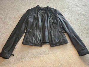 Black Rivet Genuine Leather Jacket Womens XS, EUC - Picture 1 of 10