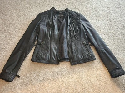 Black Rivet Genuine Leather Jacket Womens XS, EUC - Image 1 of 4