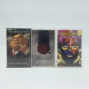 LOT of 3 - 80s Rock Cassettes - Warrant Whitesnake David Lee Roth - Hair Bands - Picture 1 of 1
