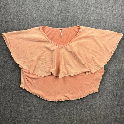Top con volantes Free People Girl Talk, talla XS color melocotón Foto 1 de 4