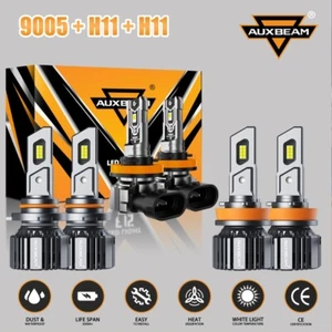 Kit de conversión de bombillas de faros LED AUXBEAM 90W 9005 H11 20000LM blanco frío - Imagen 1 de 12