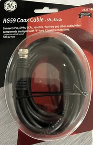 GE RG59 Koaxialkabel 6 Fuß schwarz #23217 NEU - Bild 1 von 1