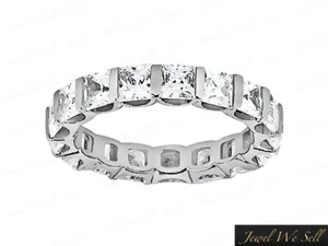 3.75Ct Princess Diamond U-Bar Wedding Eternity Band Ring 950 Platinum EF VVS2 - Picture 1 of 3