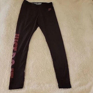 Leggins Nike morados Just Do It Logo talla pequeña mezcla de algodón - Imagen 1 de 5