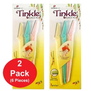 6 PC Dorco Tinkle Eyebrow Razors Shaver Blade Face Hair Trimmer Makeup Tool NEW - Picture 1 of 7