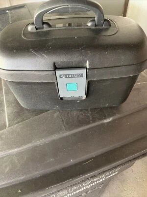 Delsey Luggage Black Cosmetics Tote Carry-on Made In France Vintage - Image 1 of 4