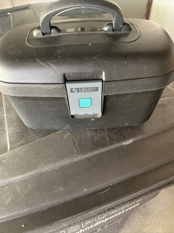 Delsey Luggage Black Cosmetics Tote Carry-on Made In France Vintage - Image 1 of 4