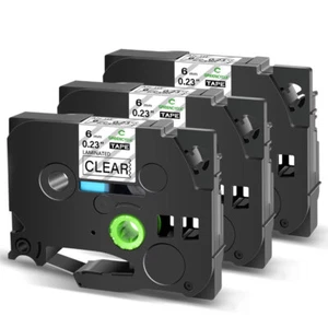 Label Tape Cassette 6MM Compatible Brother P-Touch TZ TZe 111 PT-D200 D210 3Pack - Imagen 1 de 15
