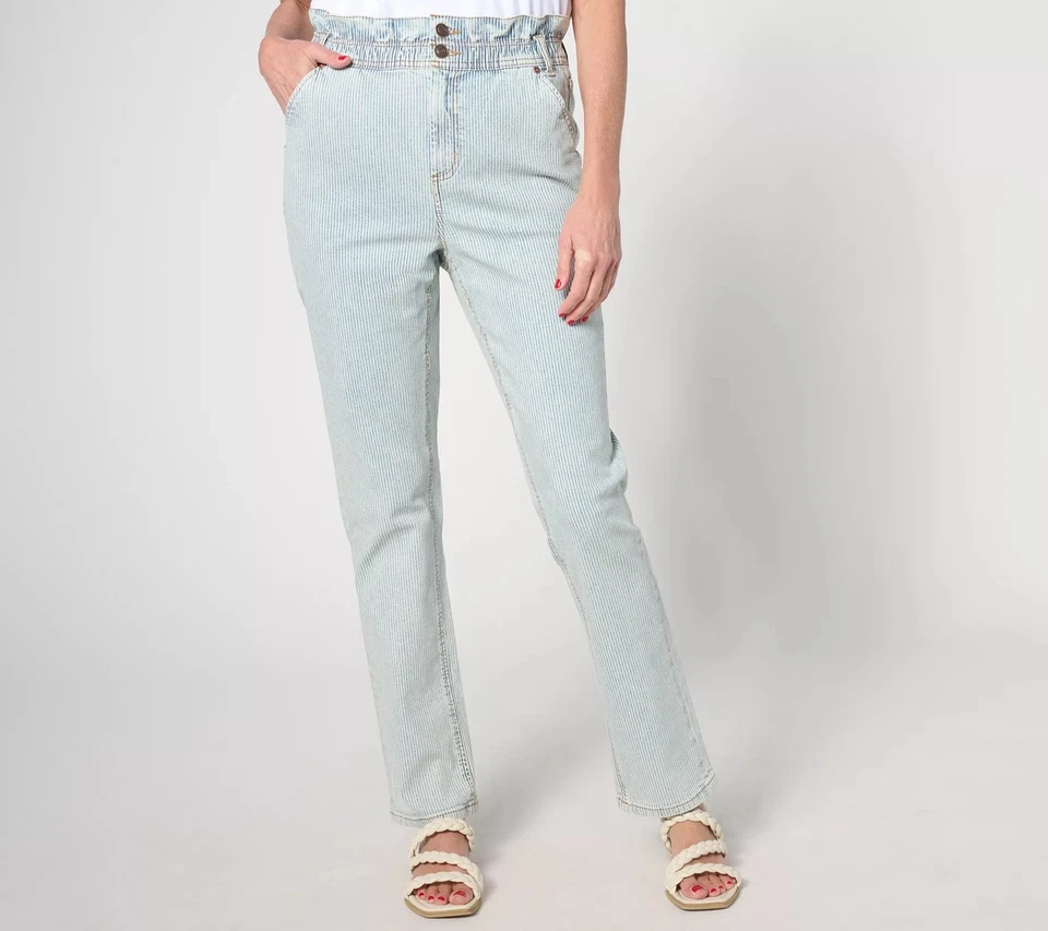 Denim & Co. Canyon Retreat EasyStretch Denim Jeans Misty Blue 8 New - Image 1 of 1