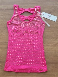 KOUCLA sexy Damen Fashion Top *NEU* Pink Gr. S 36/38 Gold Nieten Strass Viskose - Bild 1 von 4