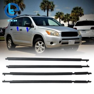 4x Para Toyota RAV4 2006-08 Coche Puerta Exterior Vidrio Ventana Resistente a la intemperie Borde Negro - Imagen 1 de 9