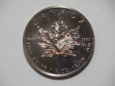 CANADA 1994 $5 DOLLARS MAPLE LEAF TONED 9999 SILVER QEII UNC WORLD COIN 🌈⭐🌈