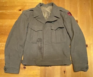 WW2 Eisenhower Jacket, Wool, OD, 86th Inf Div Blackhawk Div, 36R - Picture 1 of 12