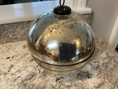 Pottery Barn Ornament Large Candle Pot Silver Christmas Decor Mercury Glass - Image 1 of 4