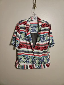 Alfred Dunner Multi Color w/ Elastic Waist Blouse SIze 12 Petite - Picture 1 of 9
