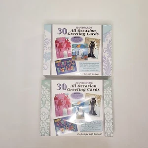 Handmade 30 All Occasion Greeting Cards in Decorative Gift Box with Bonuses - Picture 1 of 22