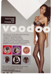 LOT x 6 VOODOO PANTYHOSE TIGHTS 15 DENIER SHINE SHEER JABOO (DARK BEIGE) ON CARD - Picture 1 of 4