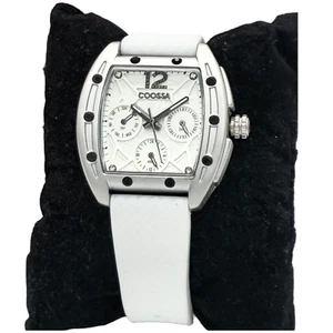COOSSA ORIGINAL Special Edition Women Tonneau 35MM Silver/White Day-Date Watch - Picture 1 of 14