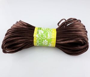 20m Chinese Knot Satin Nylon Braided Cord Macrame Beading Rattail Cords 3mm