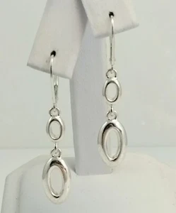 Robert Lee Morris Sterling Silver Modernist Multi Oval Drop Dangle Earrings FZ - Picture 1 of 4