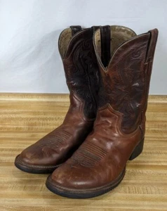 Men's Double H Cowboy Work Western Boots Size 9 1/2 D Brown Leather DH 3552 - Picture 1 of 24