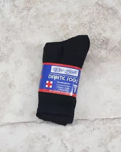 Calcetines negros para diabéticos Crew nuevos Dr Sols 3 pares zapatos para mujer talla 5-8 - Imagen 1 de 4