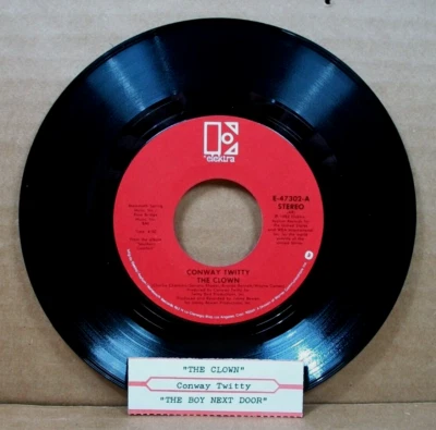 Conway Twitty - The Clown/The Boy Next Door (45 RPM, 1982, Elektra) - Image 1 of 4