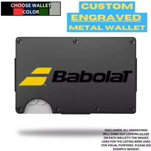 Babolat Pickleball Logo Custom Laser Engraved Onto An Aluminum Wallet - Bild 1 von 9