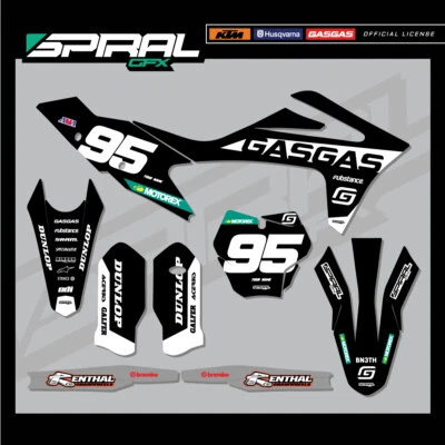 Custom MX Graphics Kit GAS GAS MC 125 250 450 GASGAS OEM Black 2021 - Image 1 of 4