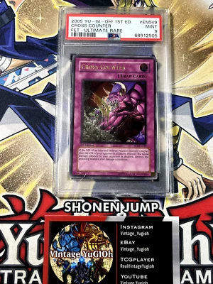 Yugioh PSA 9 Cross Counter FET-EN049 1st Edition Ultimate Rare CLEAN - Image 1 of 4