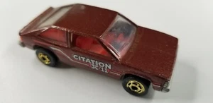 VINTAGE 1980 HOT WHEELS MATTEL CHEVY CITATION X-11 MALAYSIA GOLD HUBS Nice - Picture 1 of 5