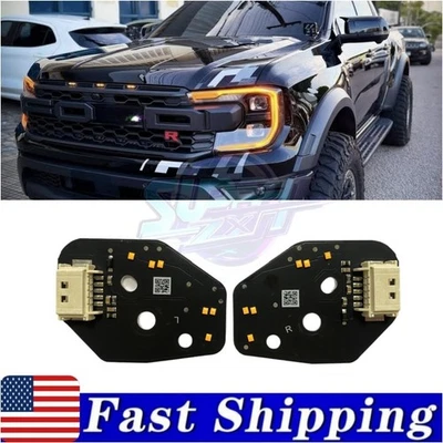 Luz de circulación diurna ámbar placas LED DRL para faros Ford Ranger 2024 2025 Foto 1 de 4