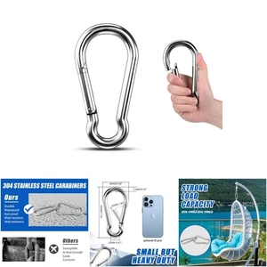 Große 7 Zoll 304 Edelstahl Karabiner Haken für Camping Wandern - Bild 1 von 8