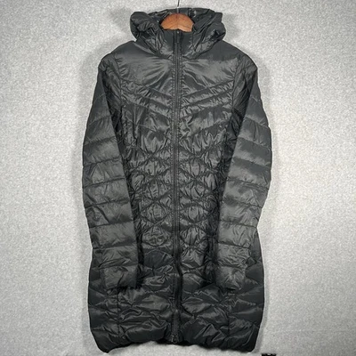 Nike Mujer Pequeña Larga Relleno Parka Cremallera Completa Con Capucha Logo Abrigo Chaqueta Foto 1 de 4