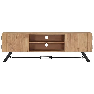 Soporte TV Madera Natural Madera Maciza Acacia 55.1 pulgadas Ancho Soporte TV vidaXL Foto 1 de 4