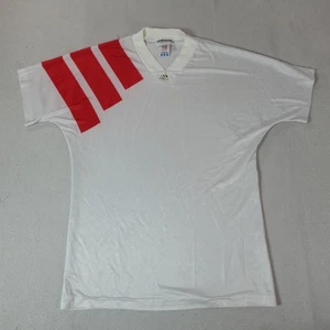 Vintage Adidas Jersey Bulgaria Away Mens Medium White Stripes Soccer Shirt 90s - Picture 1 of 13