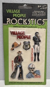 Vintage Village People 1979 Rockstics Puffy Stickers- NEW OLD STOCK - Picture 1 of 2