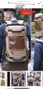Oxa Bag0001 Khaki Backpack Vintage - Picture 1 of 8